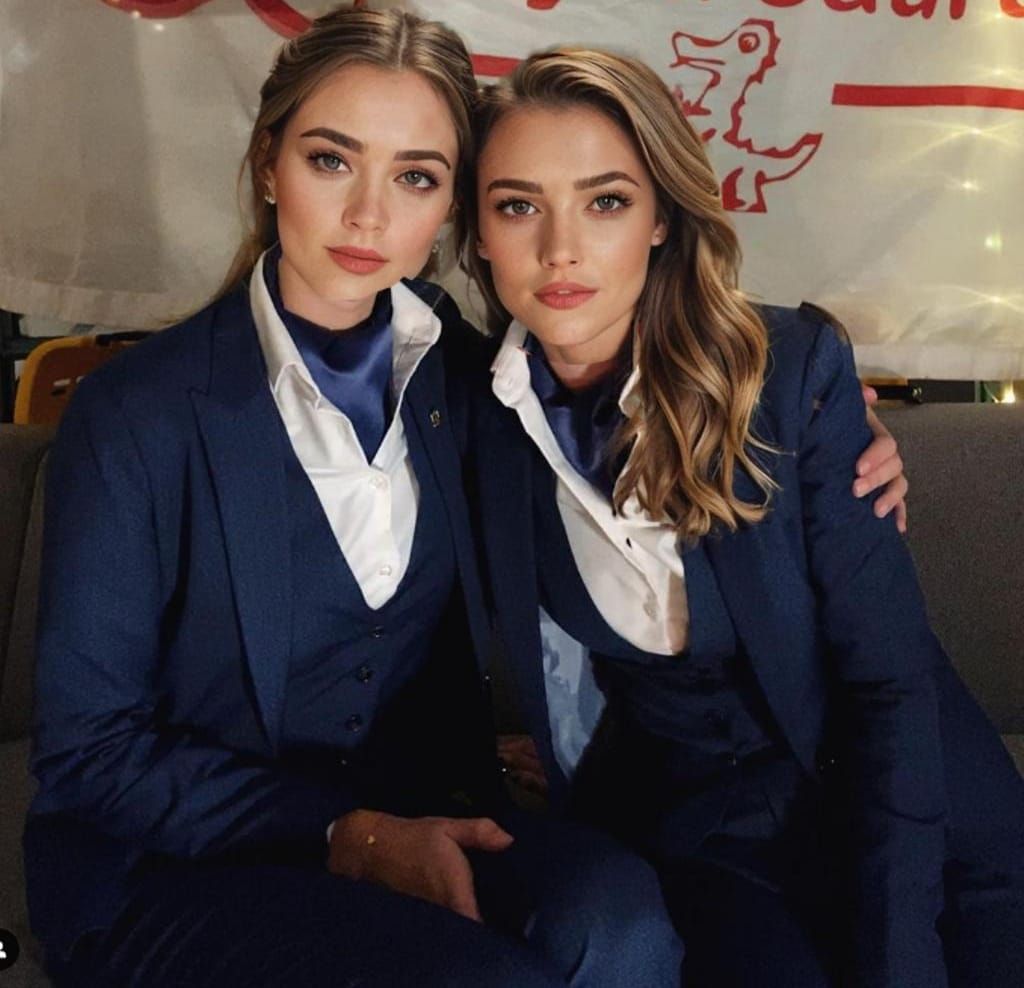 Classy Preppy Girl in Pinstripe Suit: Professional Portrait