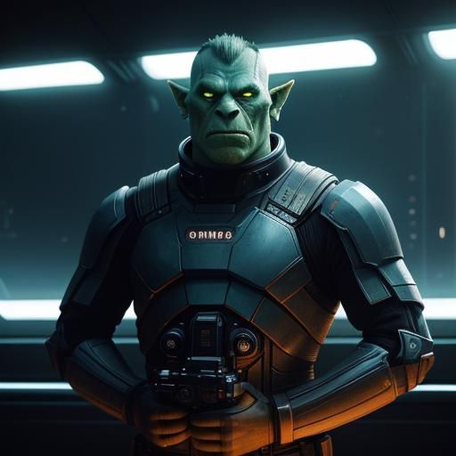 Orc in Spaceship: Cinematic Film Still