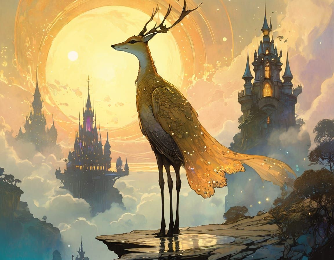 Enchanting Castle in Golden Stardust Realm