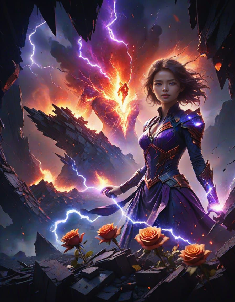 Cosmic Hero Unleashes Destructive Energy