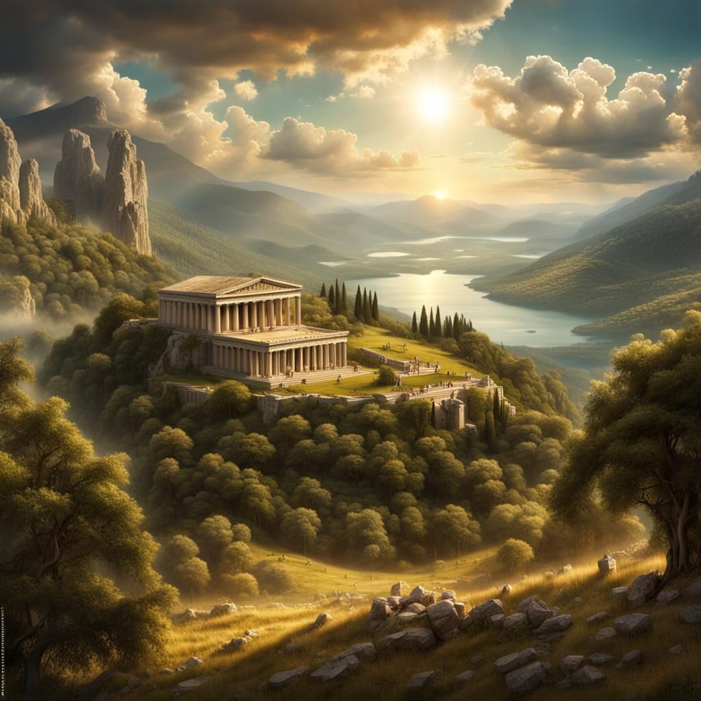 Ancient Greece Pastoral Scene in Summer Sunlight