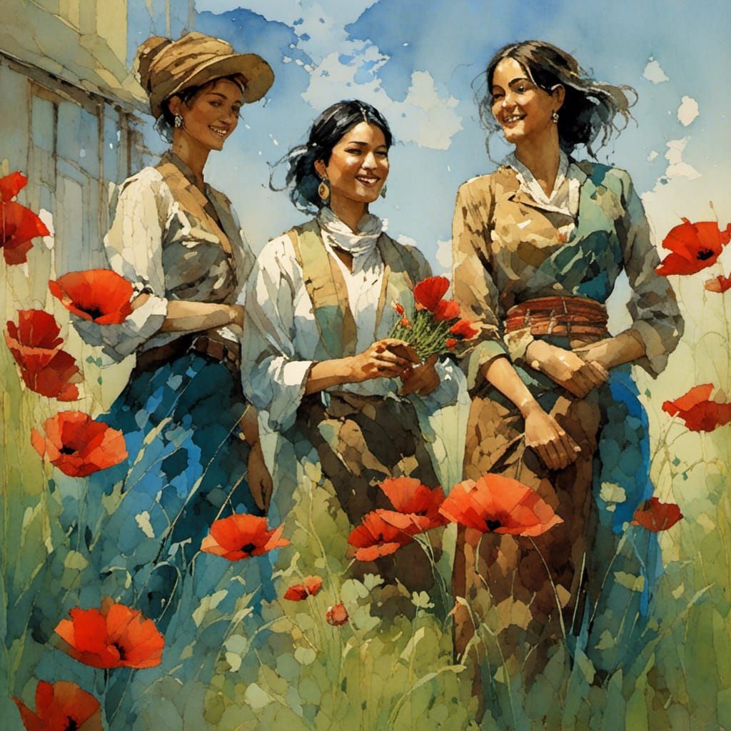 Batik Business People with Plants in Indian Style