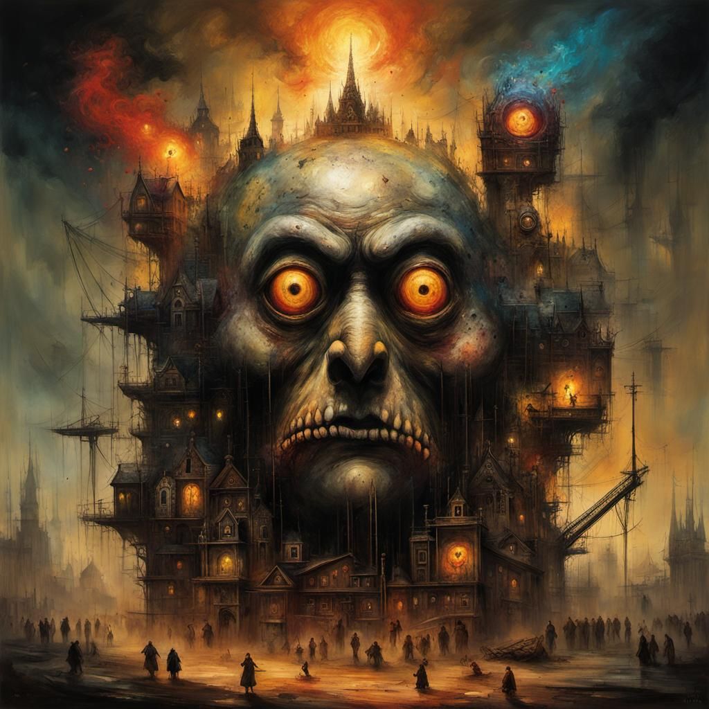 Demonic Cyborg Bear in Volcanic Hyperspace