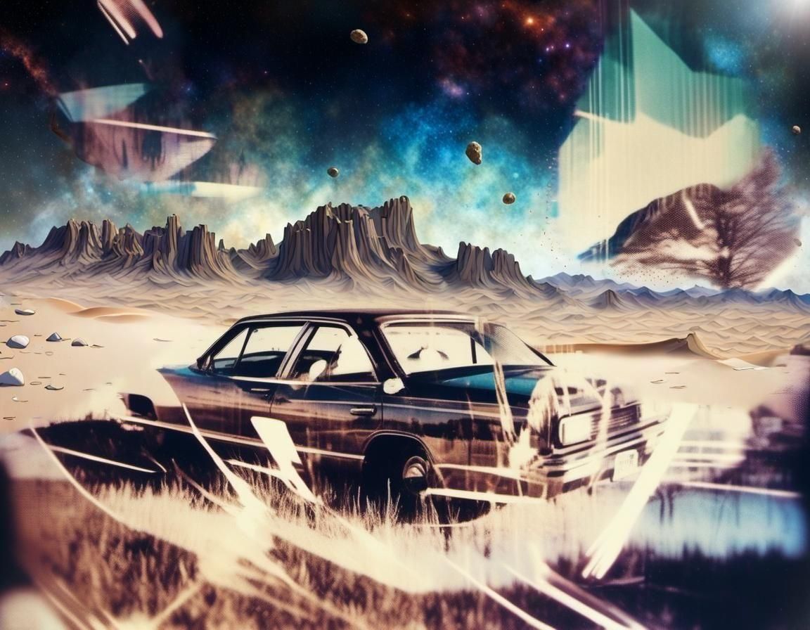 Double Exposure Glitch Art with Aurora Borealis