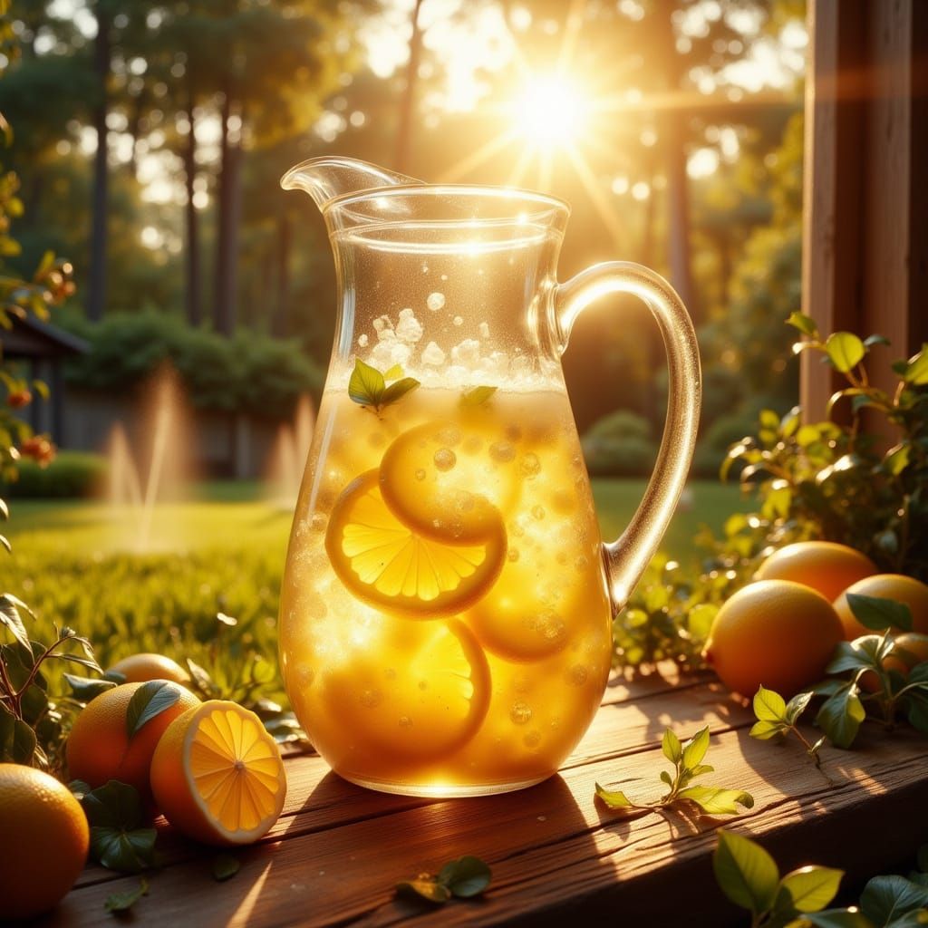 Iced Lemonade in Impressionist Style