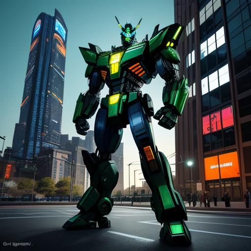Autobot Transformer Dominates City Parking Lot