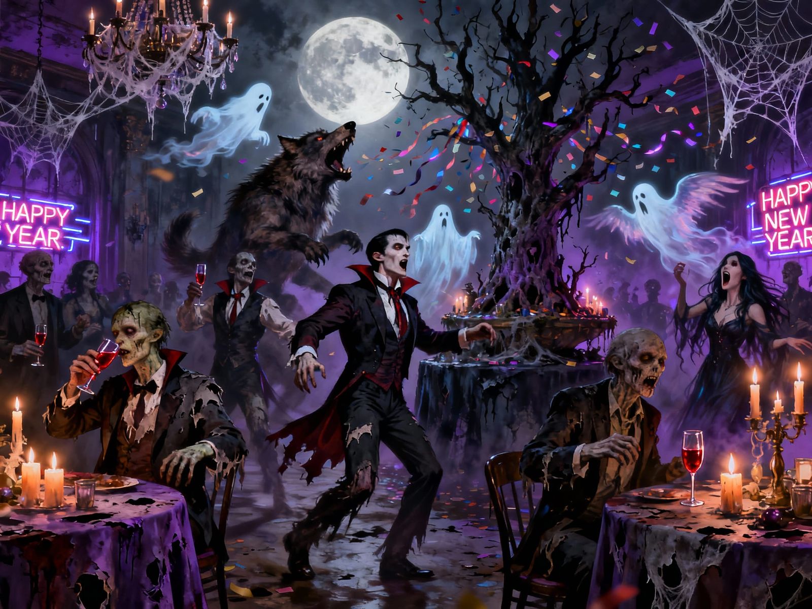 Undead Creatures Haunt New Year's Eve Party