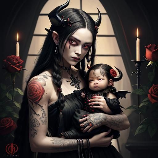 *Absolute perfection"
Gorgeous demon mother
Long blonde brai...