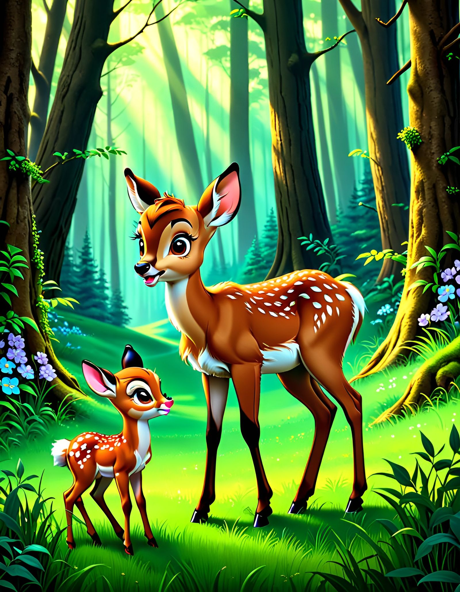 Bambi and his Mother