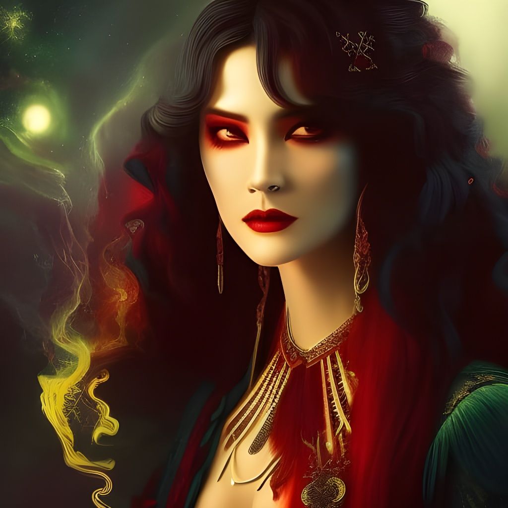 Handsome Vampire Drinking Blood with Blood Magic