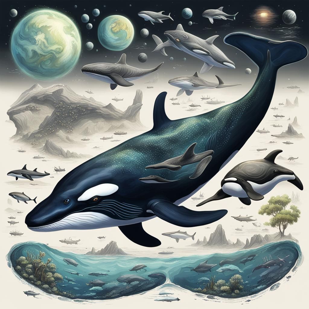 Alien Exoplanets: Humpback Orca Lifeforms Concept Art