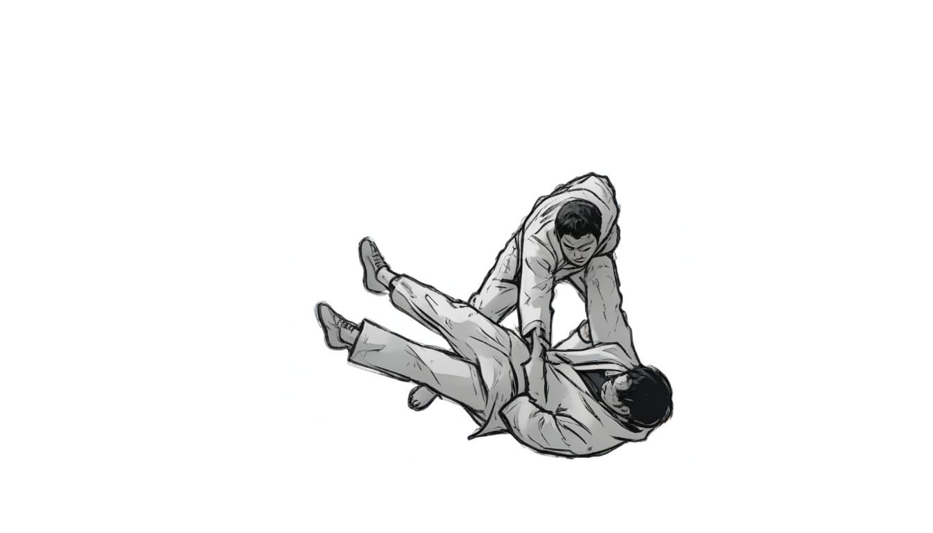 Martial Artist Throws Opponent in Dynamic, Pencil-Drawn Styl...