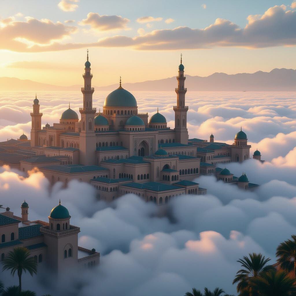 Majestic Arabic City Floating in the Clouds