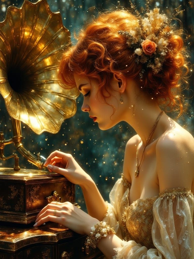 A Dreamy 1920s Woman in Whimsical Fairytale Setting