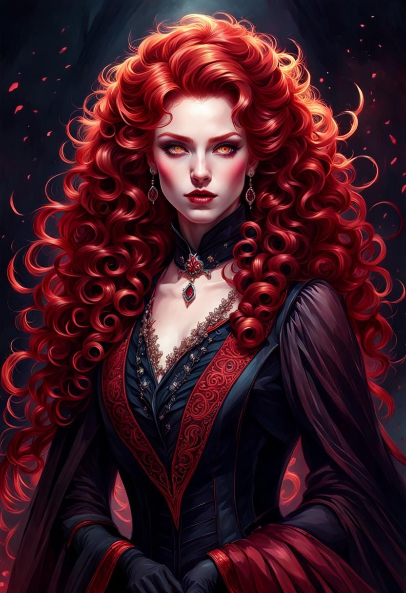 Victorian Vampire Mina Harker Portrait in Hyperrealism