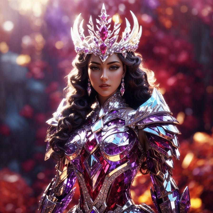 Fantasy Queen in Crystalline Armor