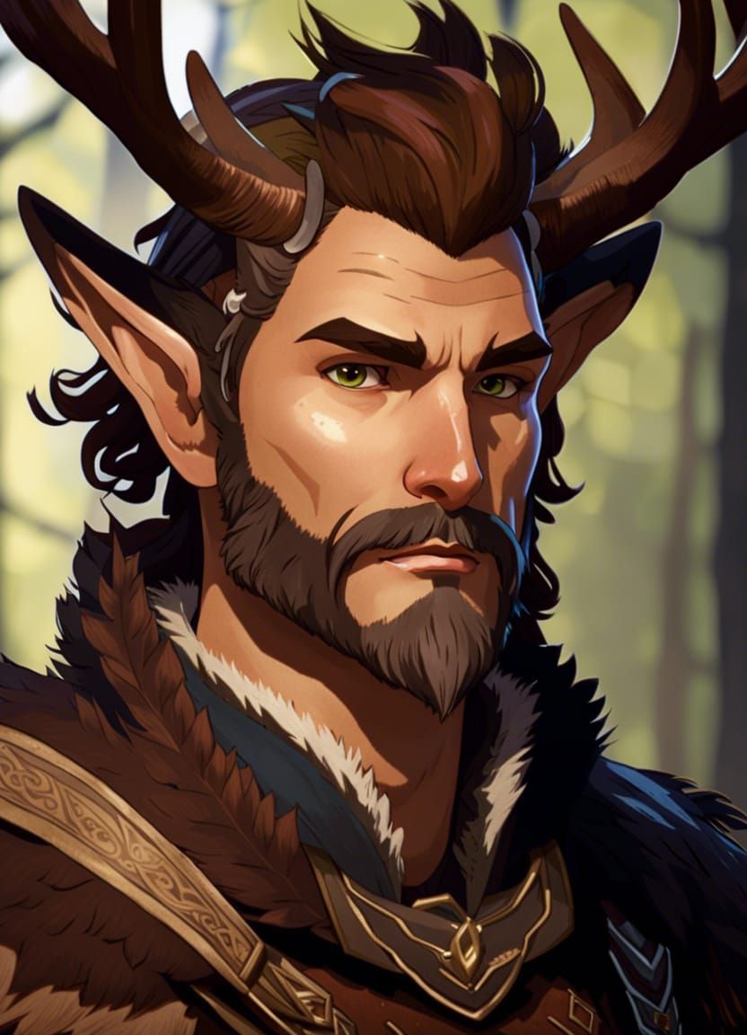Faun Character Portrait in 'The Banner Saga' Style
