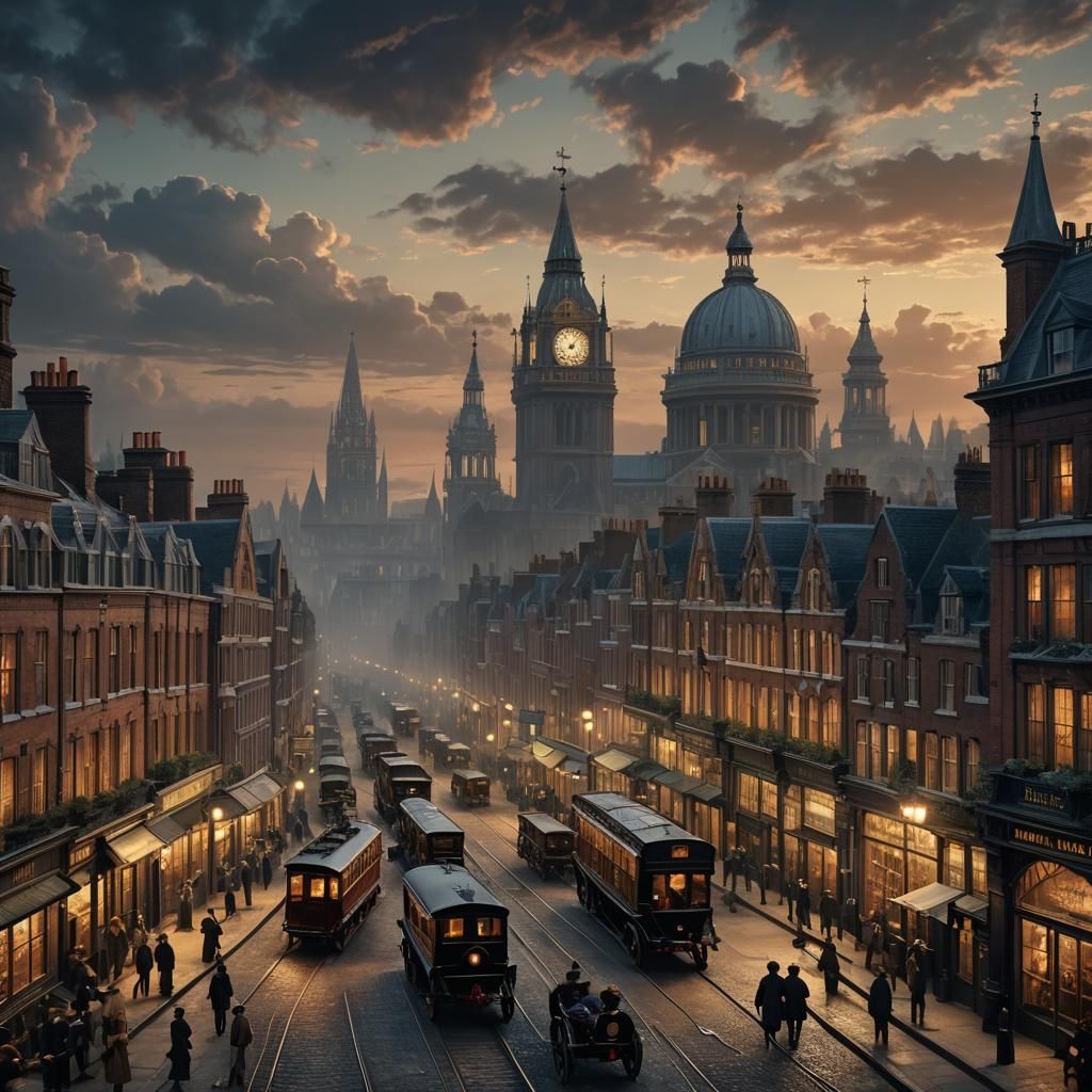 Victorian London at Dusk: Cinematic Digital Painting