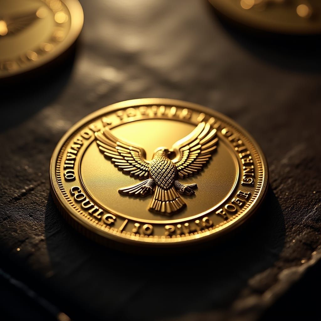 Golden Eagle Challenge Coin: Courage Symbol