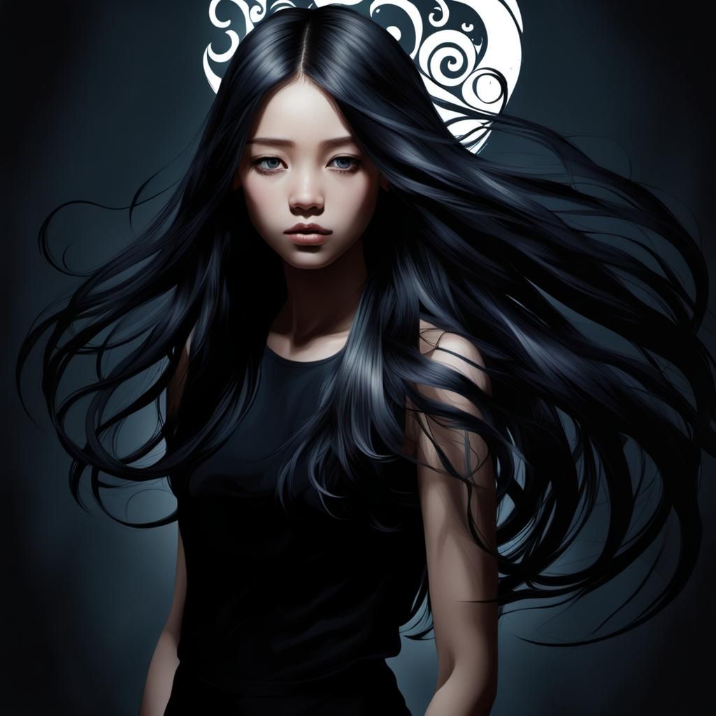 Dynamic Long Hair with Swirling Shadows