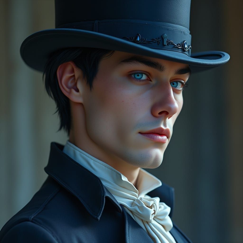 Mysterious Dark Fantasy Emperor in Ethereal Attire