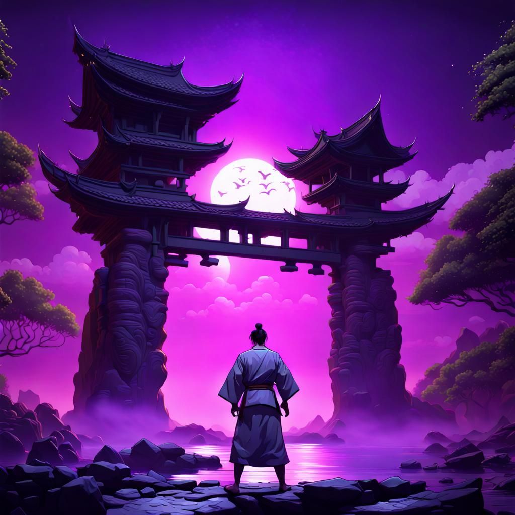 Karate Master in Dark Fantasy Concept Art