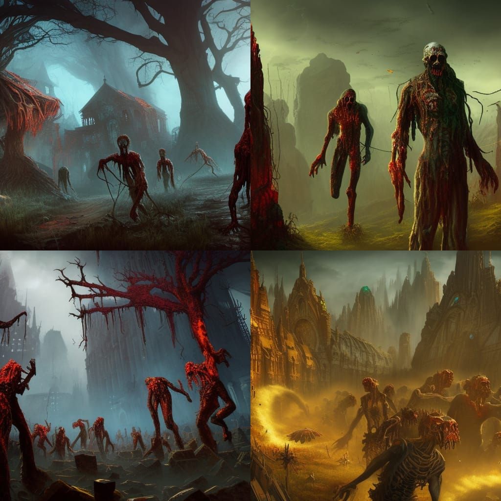 Detailed Zombie Matte Painting in Unreal Engine