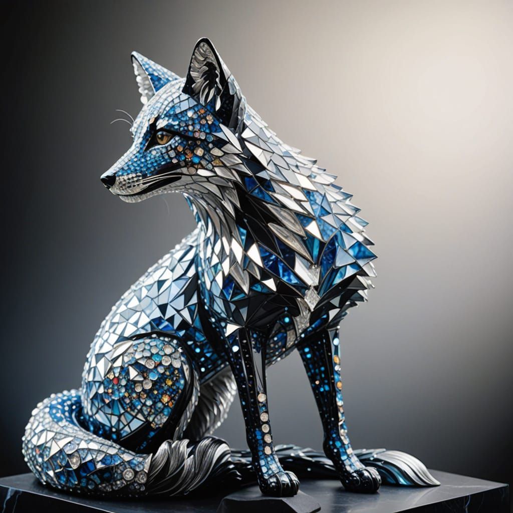 Diamond Fox in Art Deco Style