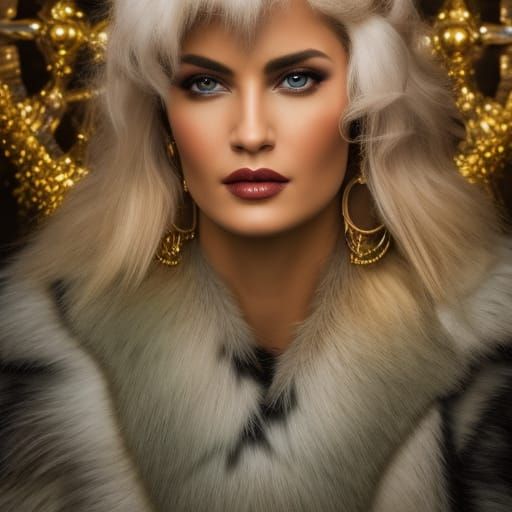 Blonde Woman's Romantic Portrait in Rainy, Colorful Style