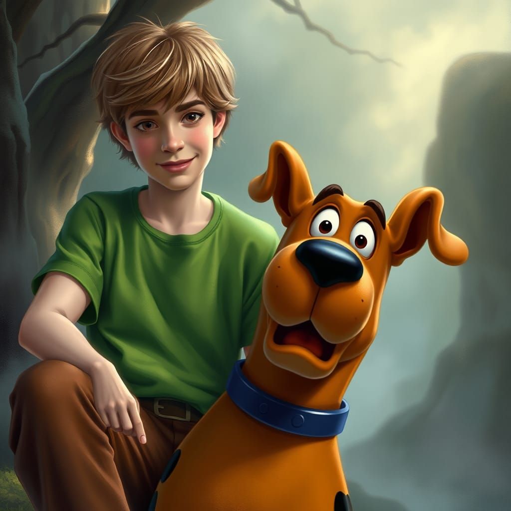 Shaggy and Scooby Doo in Ethereal Fantasy Style