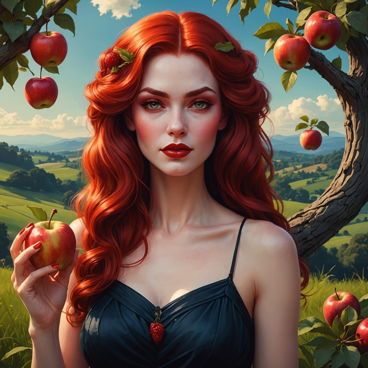 Lilith in a Seductive Landscape, Dark Fantasy Art