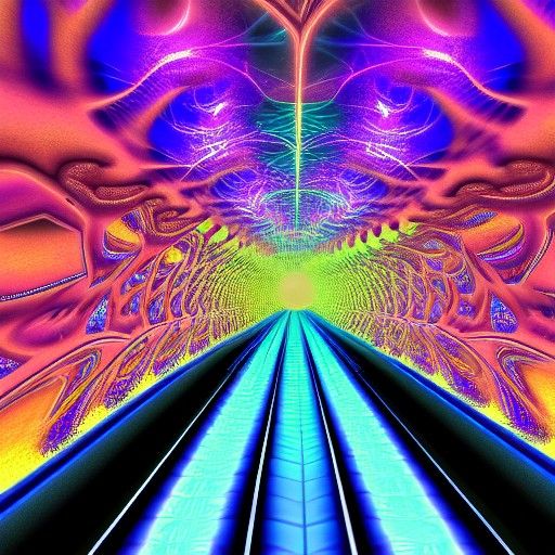 Fractal Train Exiting Interdimensional Station