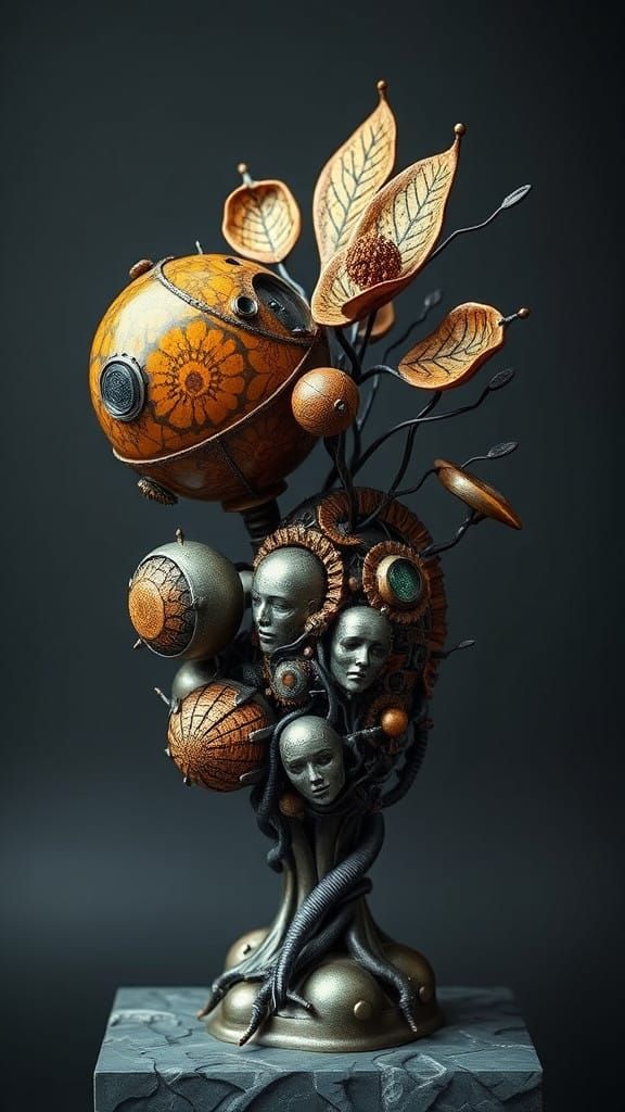 Surreal Futuristic Metal Botanical
