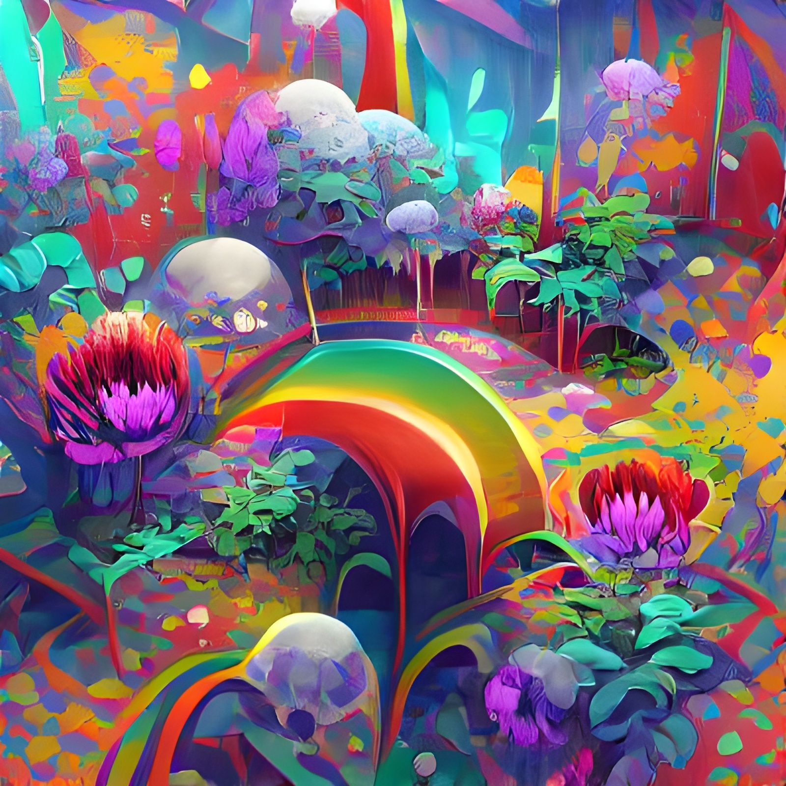 Rainbow Over a Colorful Landscape