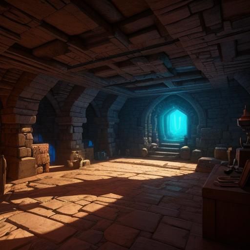 Fantasy Adventurers' Underground Hideout Chamber