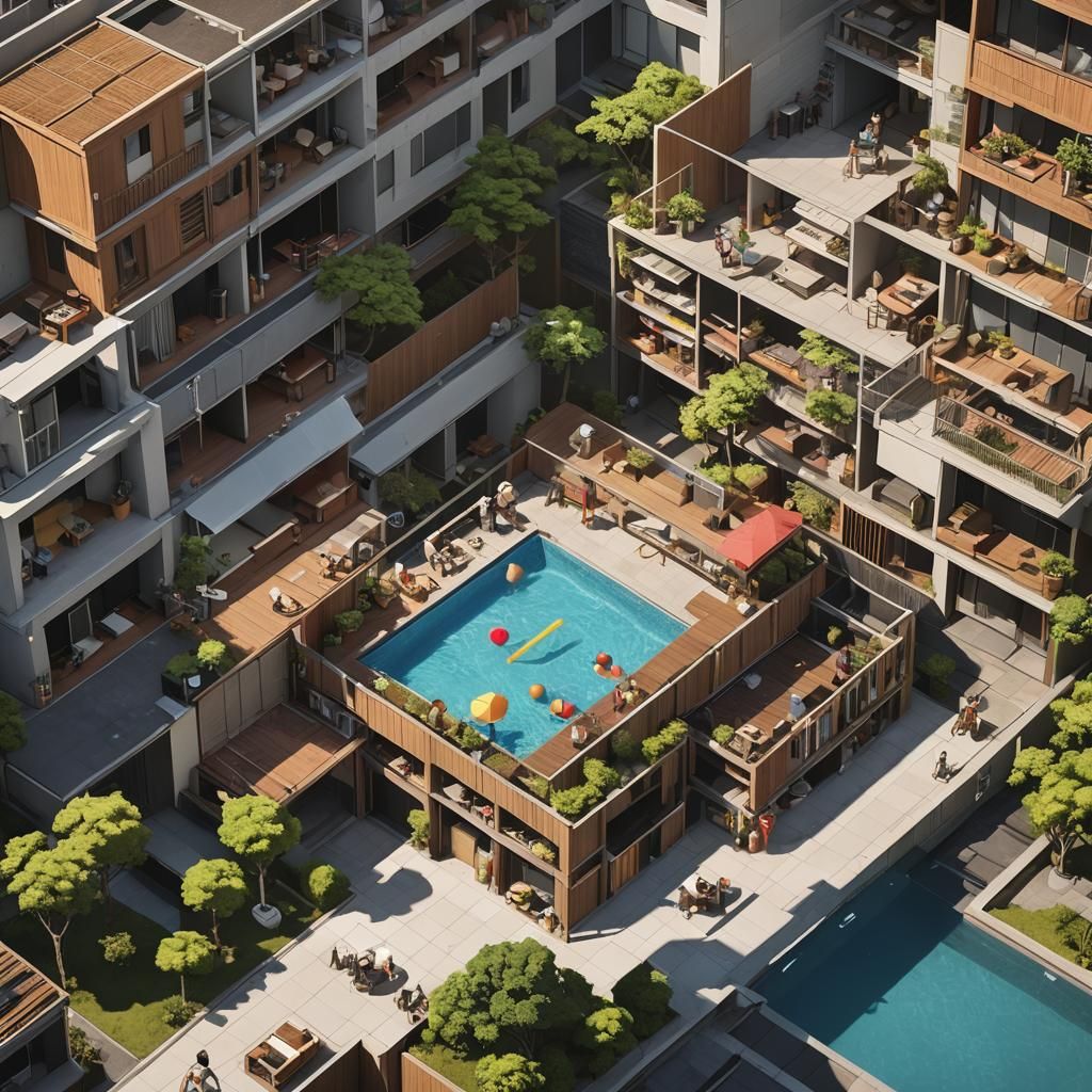 Interactive Game Scene: Japanese Worker Blocking Path