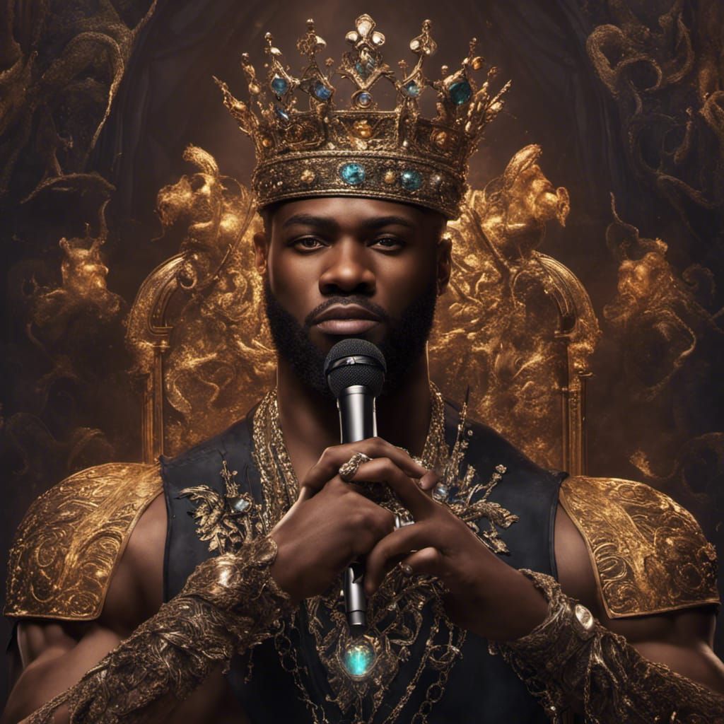 Insanely Handsome King with Jeweled Microphone