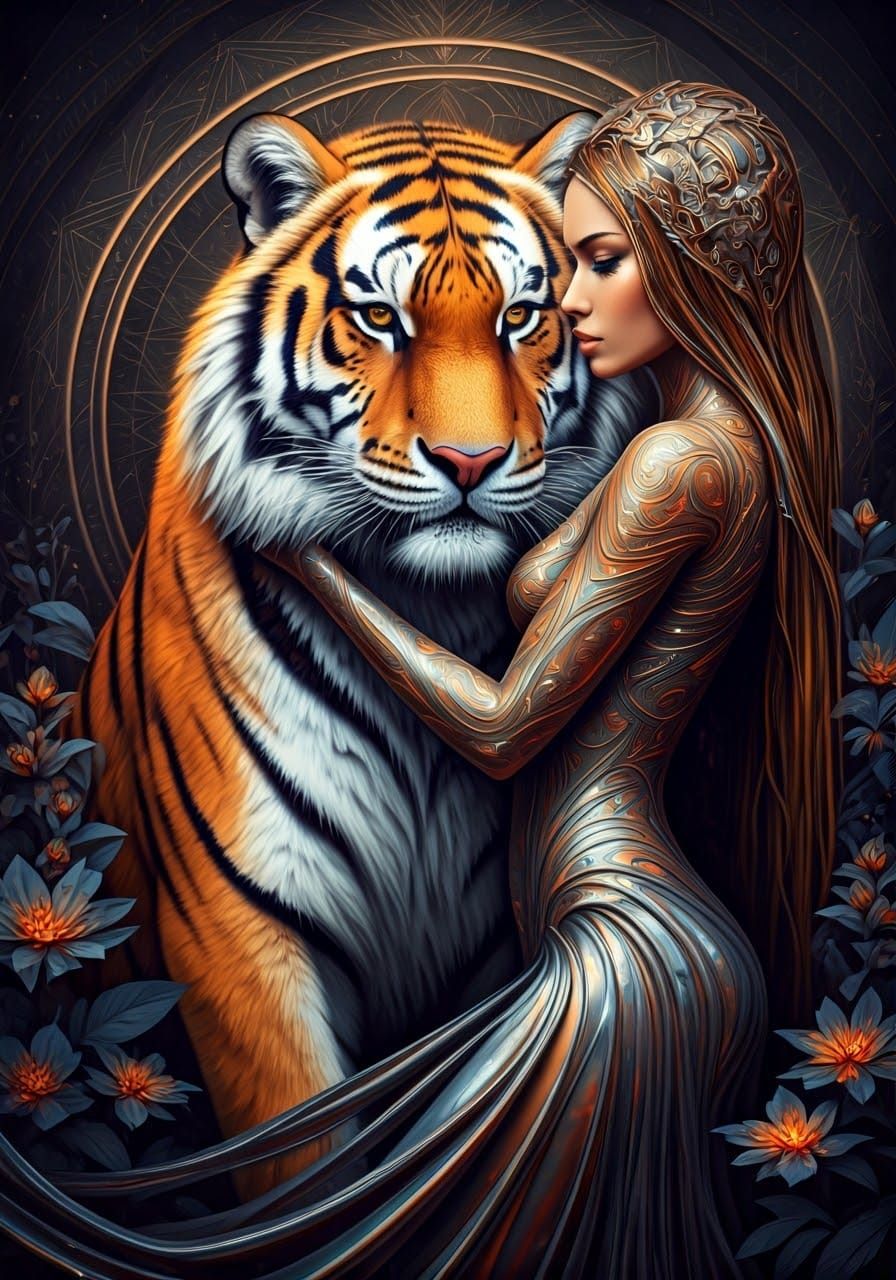 Majestic Amur Tiger in Celestial Dreamscape Wilderness Style