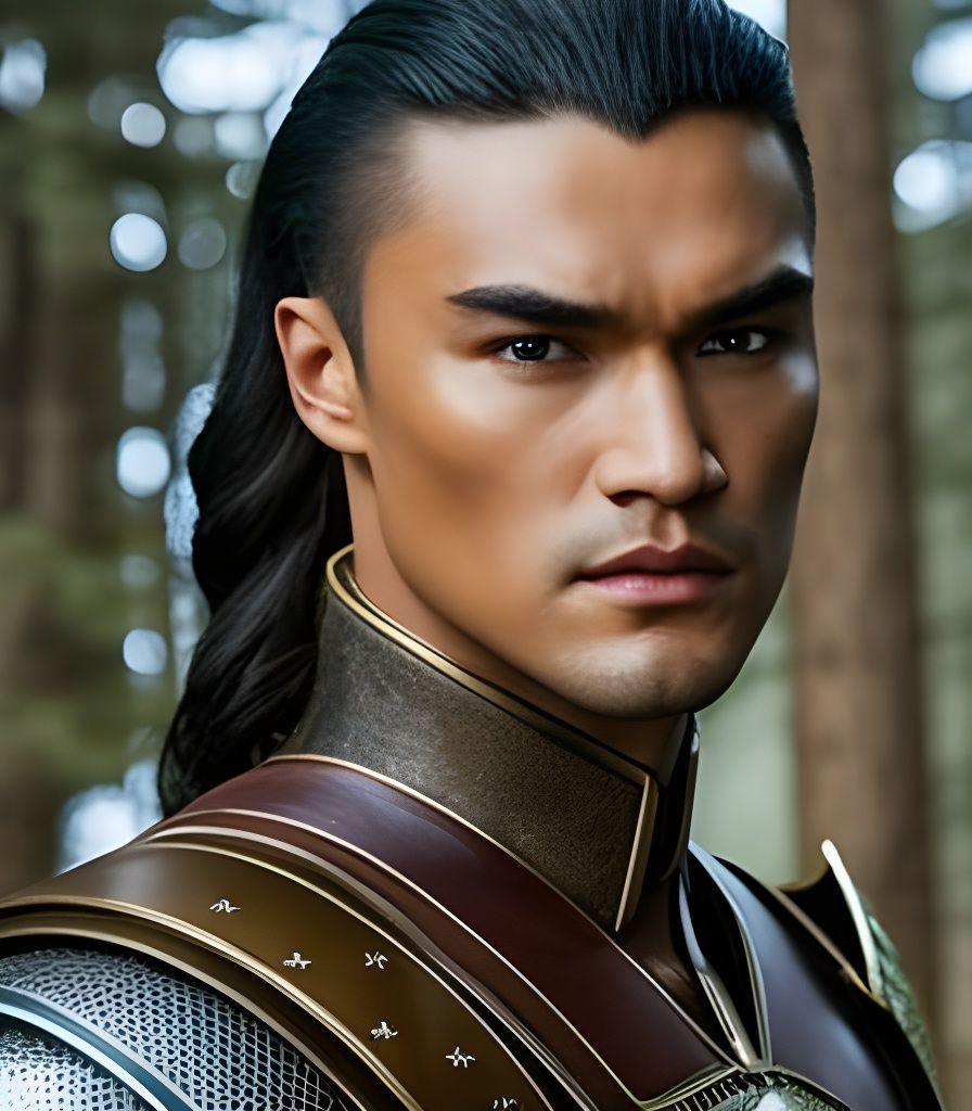 Young Warrior Portrait with Glowing Eyes