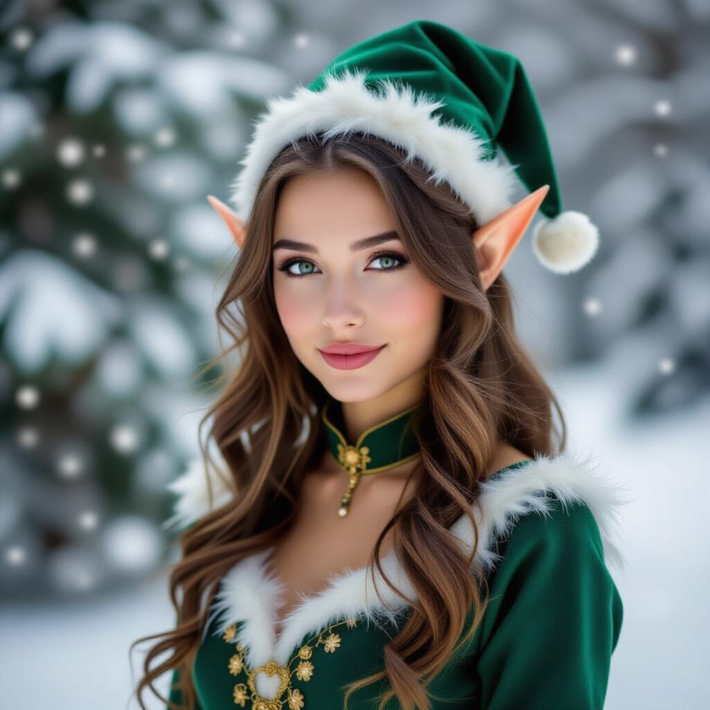 Elegant Elf Wandering Through Majestic Forest