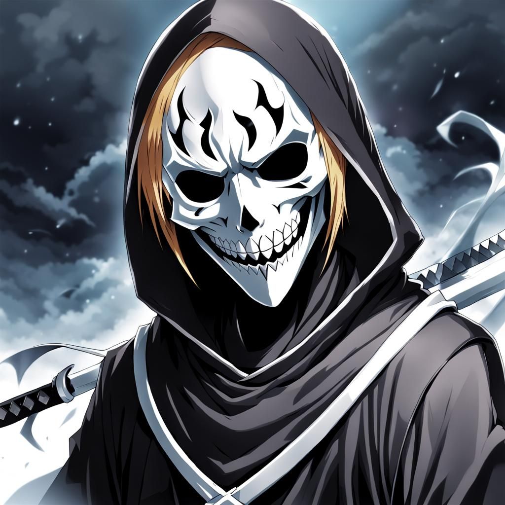 Anime Soul Reaper with Hollow Mask