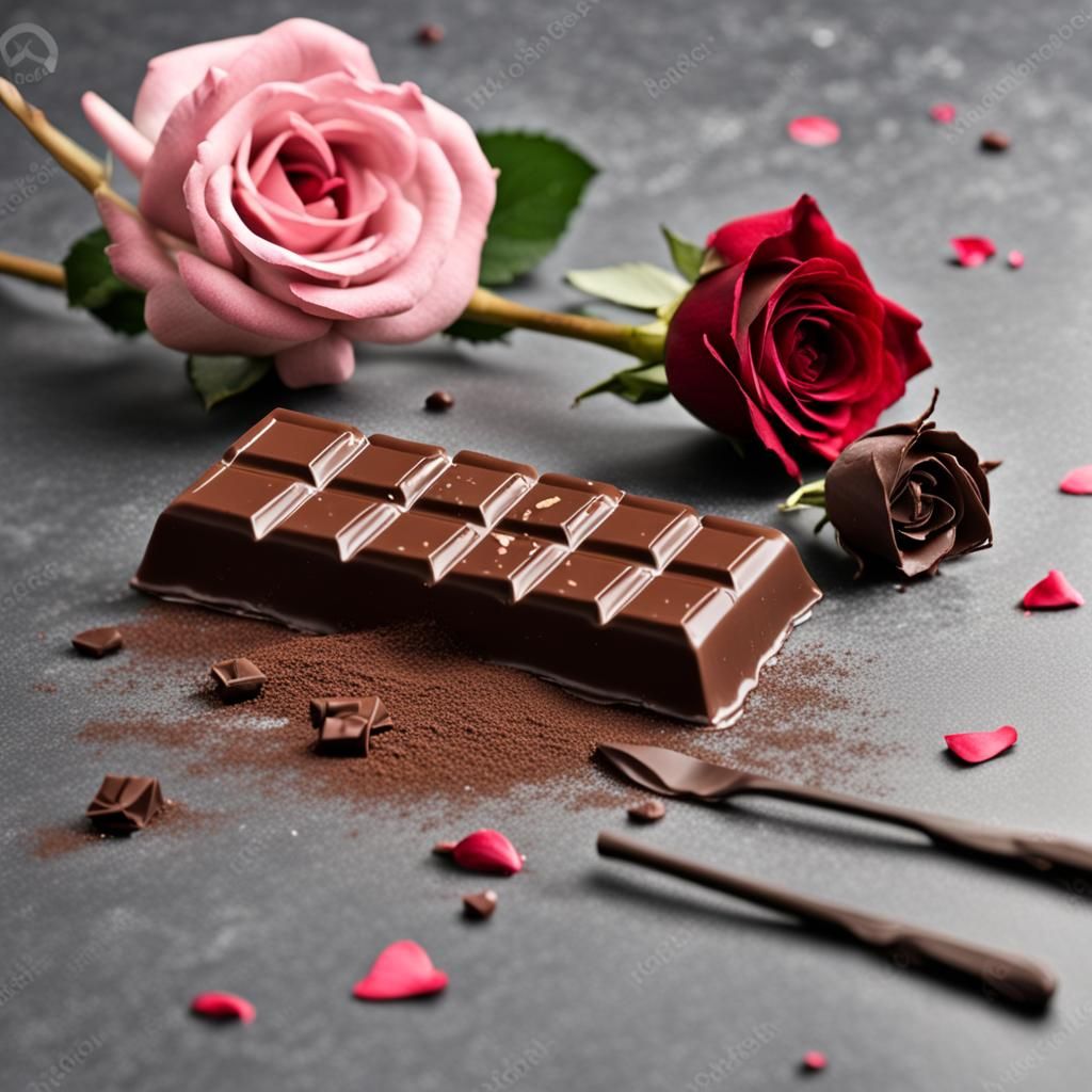 Chocolate Message Wand and Wilted Rose