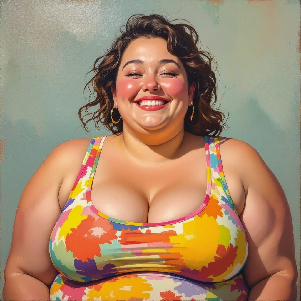 Joyful Woman Gains Weight: Figurative Art