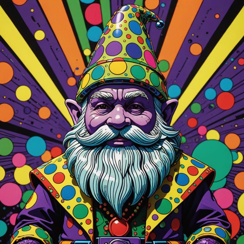 Pop Art Gnome Model in Comic Book Style