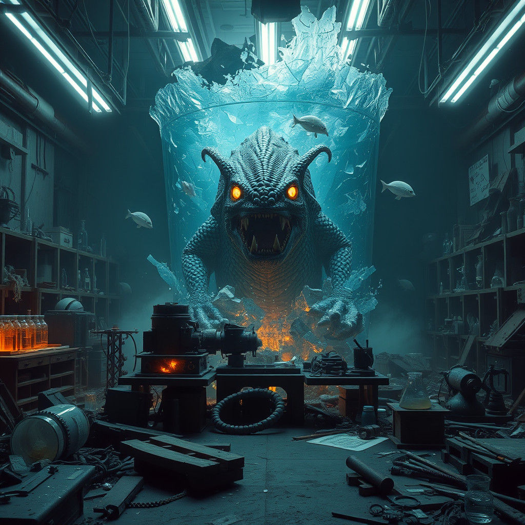 Colossal Sea Monster Emerges from Laboratory in Dark Cinemat...