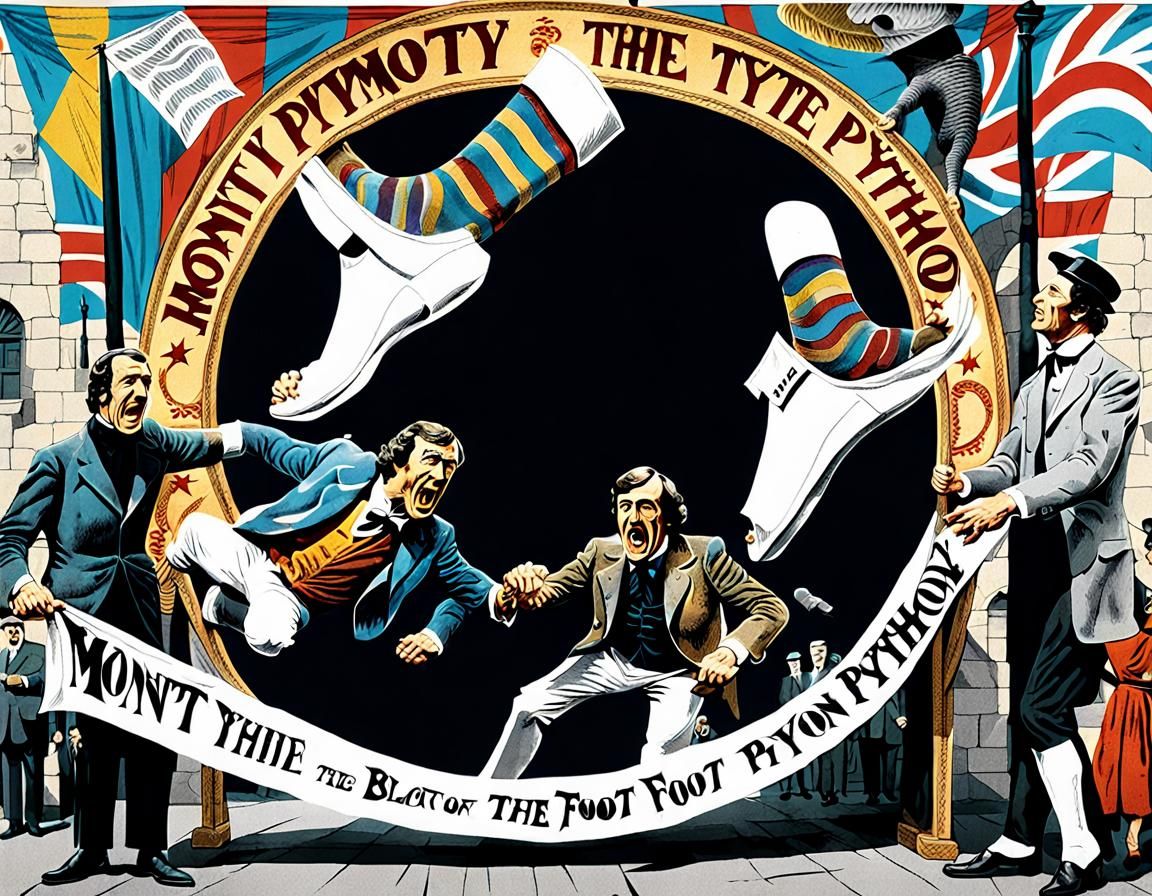Surreal Crushing Foot: Monty Python Digital Collage