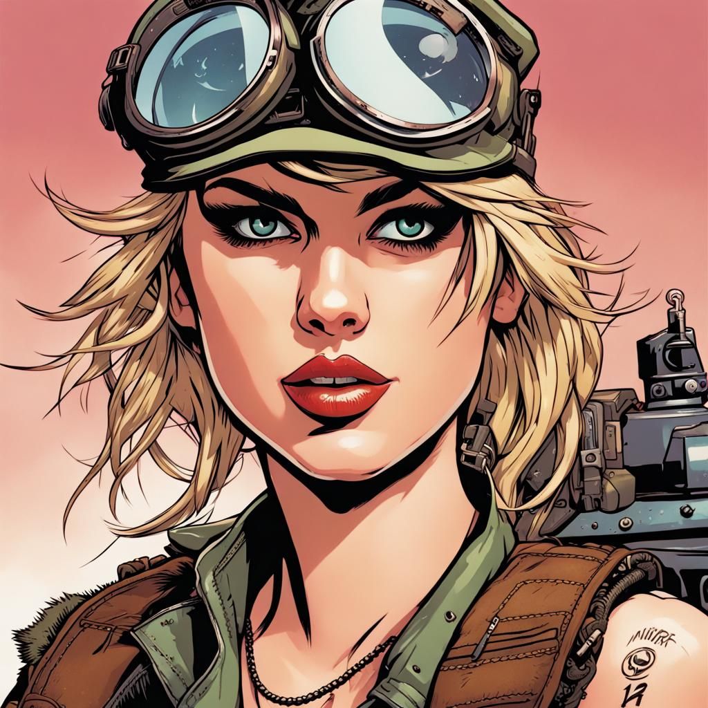 Taylor Swift as Tank Girl: Comic Book Art