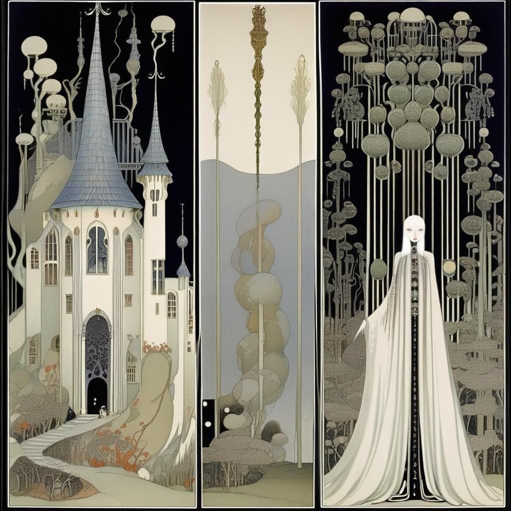 Enchanting Fairytale Scene in Golden Age Illustration Style