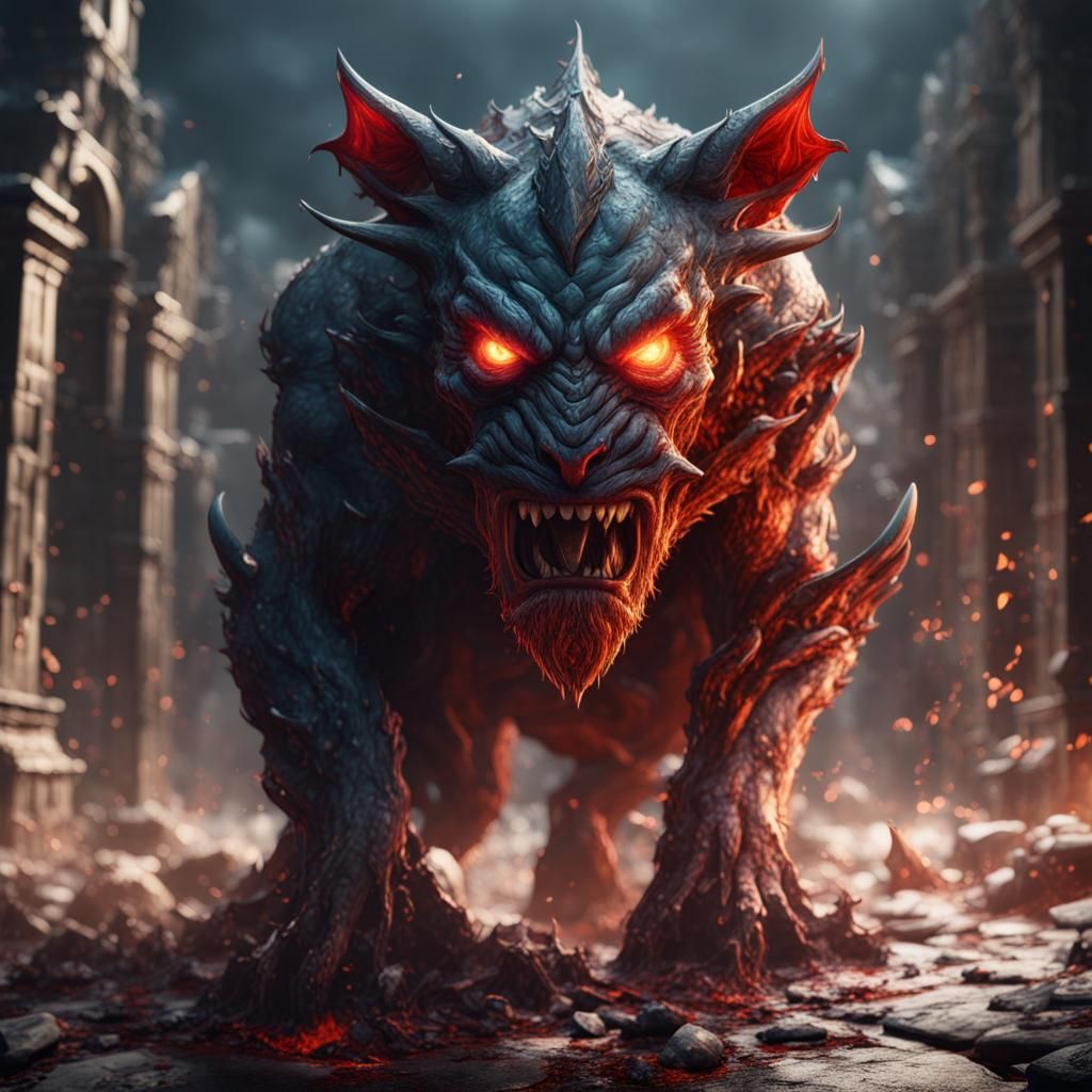 Detailed Matte Painting of an Angry Cat