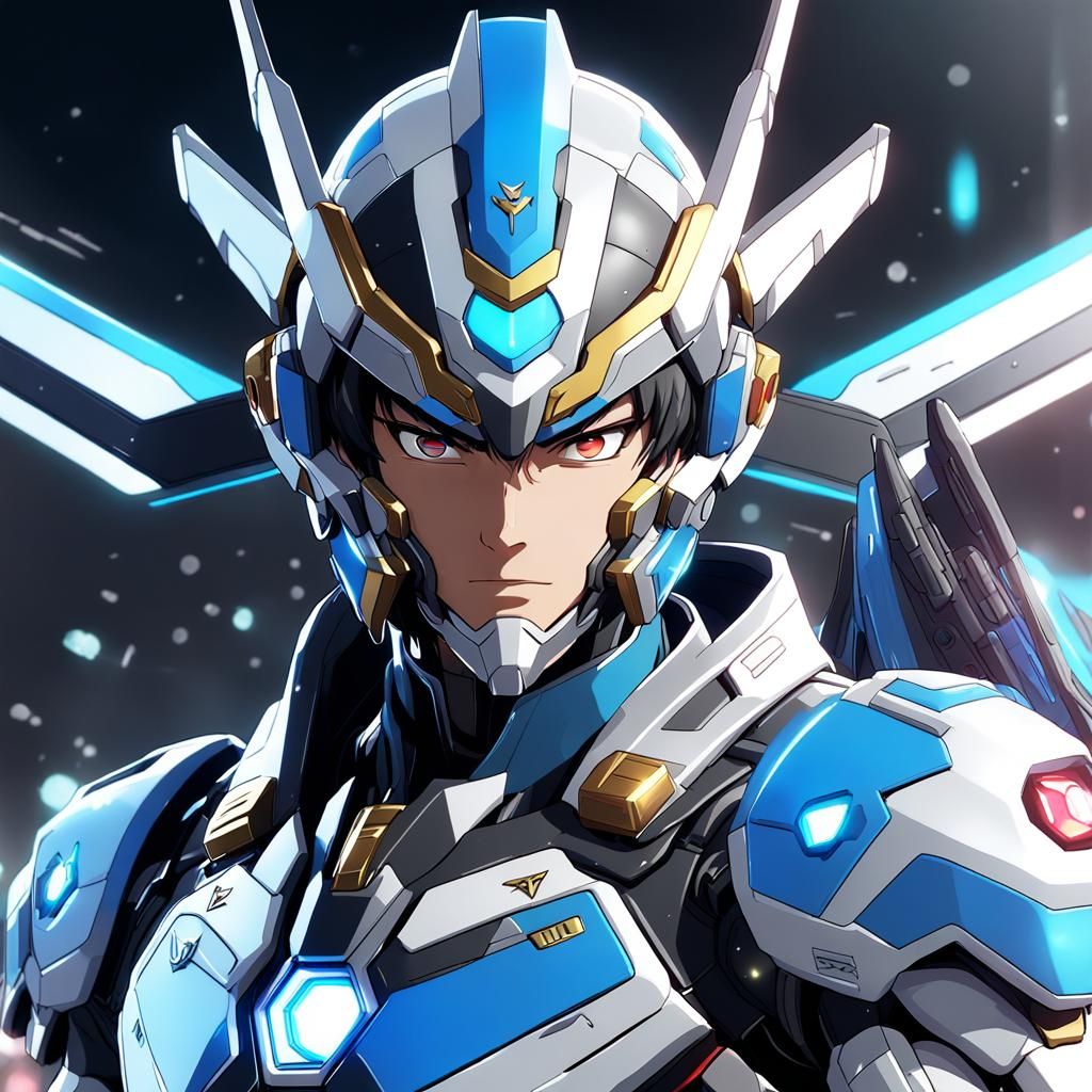 Detailed 3D Anime Voltron Robot Art